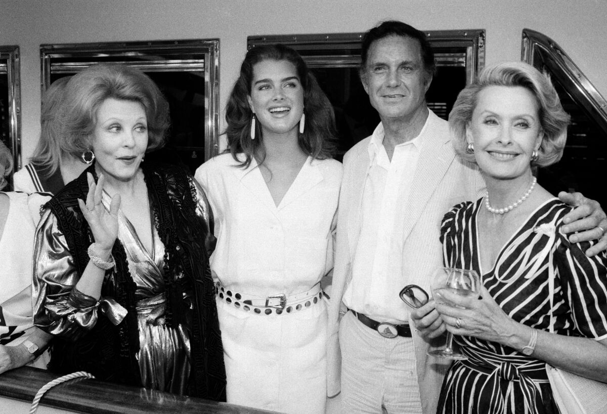 Arlene Dahl, on left, with Brooke Shields, Cliff Robertson and Dina Merrill in 1984.