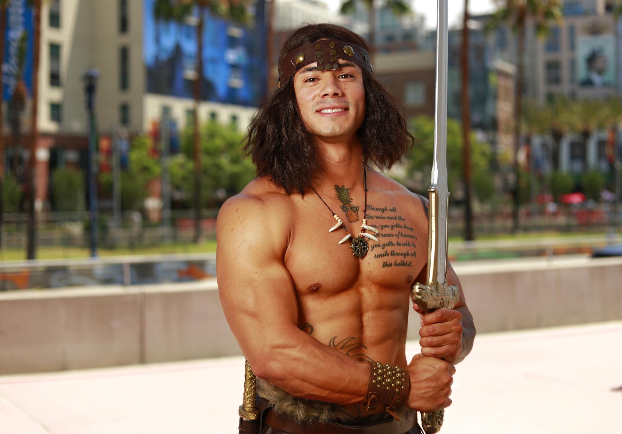 Manuel Carrillo for Corcoran dressed as Conan the Barbarian at Comic-Con.