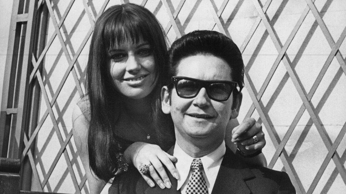 Roy Orbison and his wife, Barbara, during a tour of Britain in 1969.