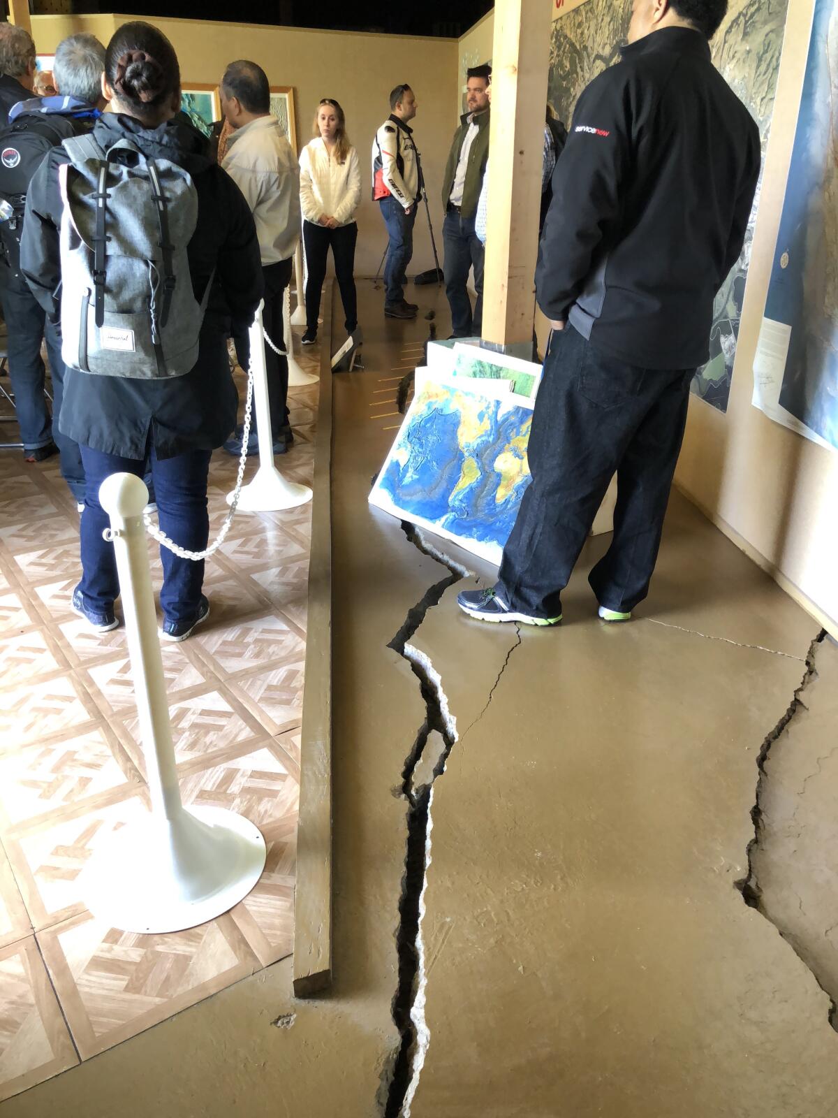 Cracks in floor of building
