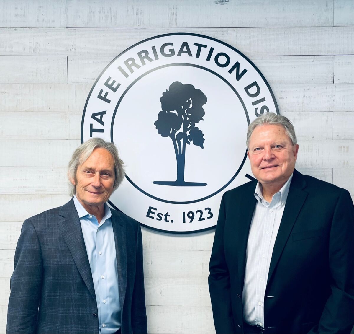 New Santa Fe Irrigation Director Ken Westphal with President Michael Hogan.