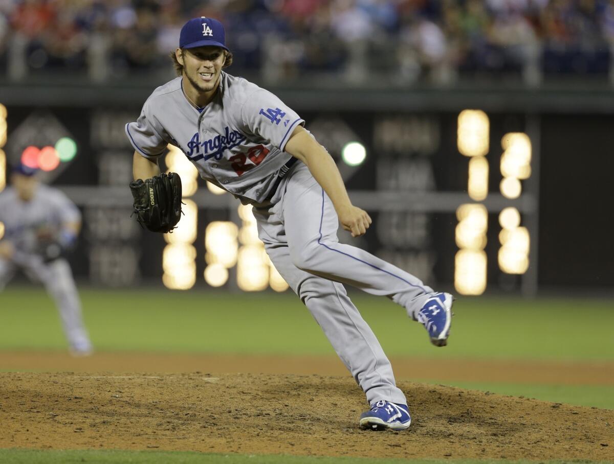Dodgers starter Clayton Kershaw put in another standout performance Saturday against the Philadelphia Phillies to lower his earned-run average to 1.80.