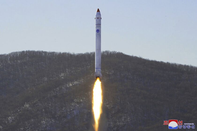 FILE - This photo provided by the North Korean government shows what it says is a test of a rocket with the test satellite at the Sohae Satellite Launching Ground in North Korea on Dec. 18, 2022. The content of this image is as provided and cannot be independently verified. On Tuesday, May 30, 2023, North Korea confirmed plans to launch its first military spy satellite in June and described such capacities as crucial for monitoring the United States' "reckless" military exercises with rival South Korea. (Korean Central News Agency/Korea News Service via AP, File)