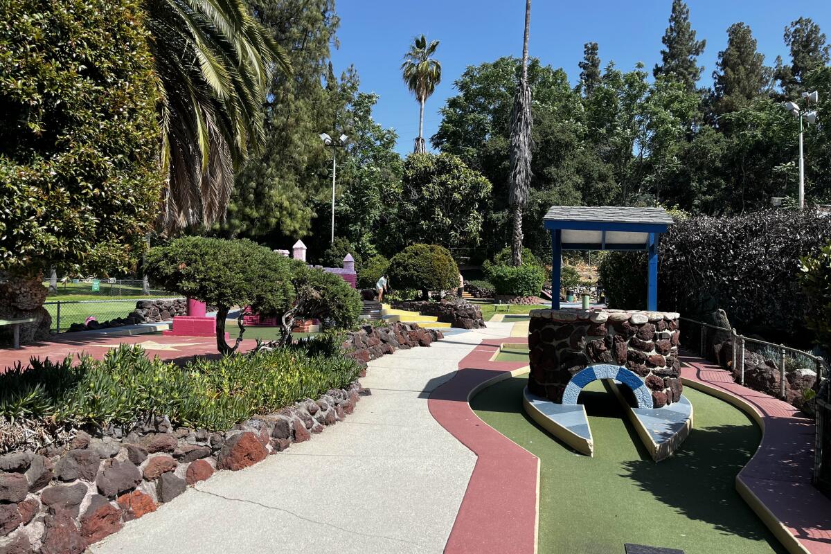 A view of the colorful 9-hole Arroyo Seco mini golf course.