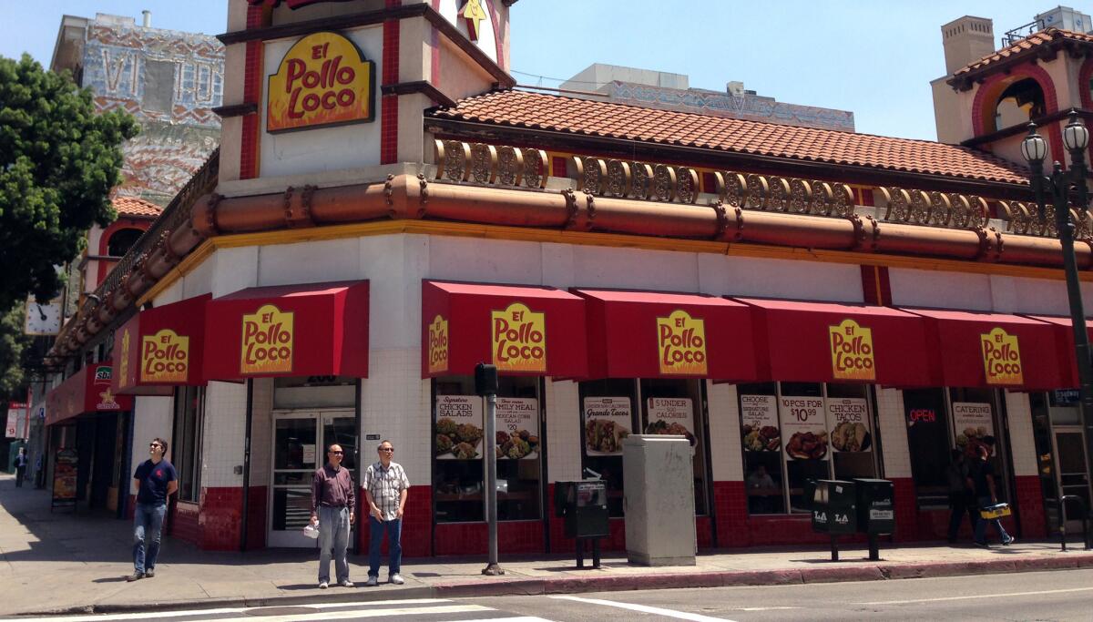 El Pollo Loco said it earned $6.6 million in the three months ended June 25. Above, one of the chain's restaurant in downtown Los Angeles.