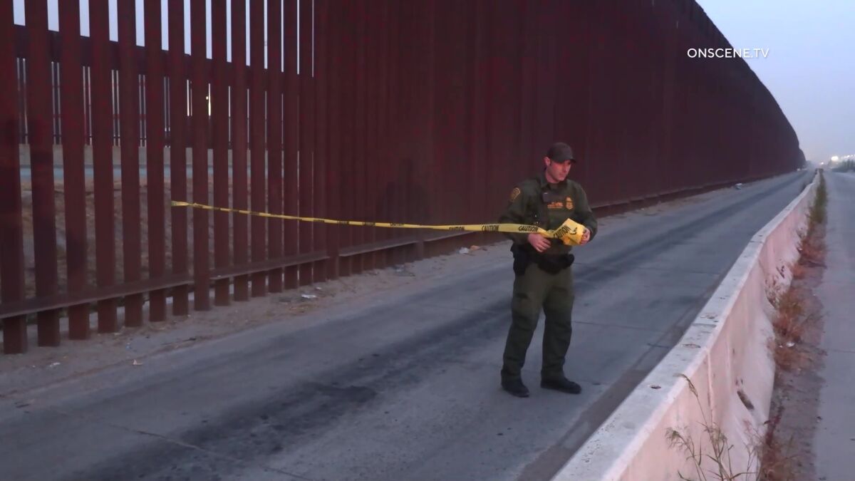 Authorities investigate fall from U.S.-Mexico border wall in Otay Mesa on Friday
