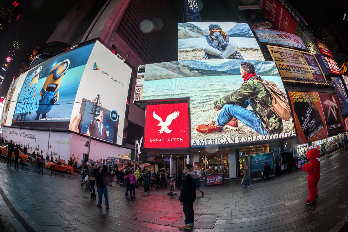 The American Eagle Outfitters store at Times Square in New York in 2014.