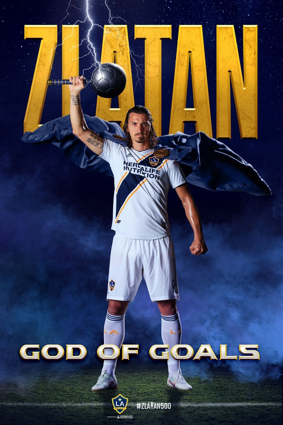 The Costacos' "God of Goals" poster of Zlatan Ibrahimovic