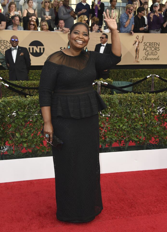 Octavia Spencer waves at the Screen Actors Guild Awards on Jan. 29, 2017.