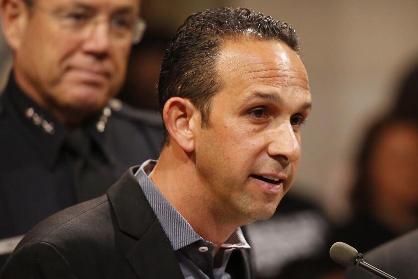 LOS ANGELES, CA â APRIL 17, 2018: Los Angeles City Council member Mitchell Englander, representing the 12th district during a council meeting at Los Angeles City Hall on April 17, 2018. (Al Seib / Los Angeles Times)