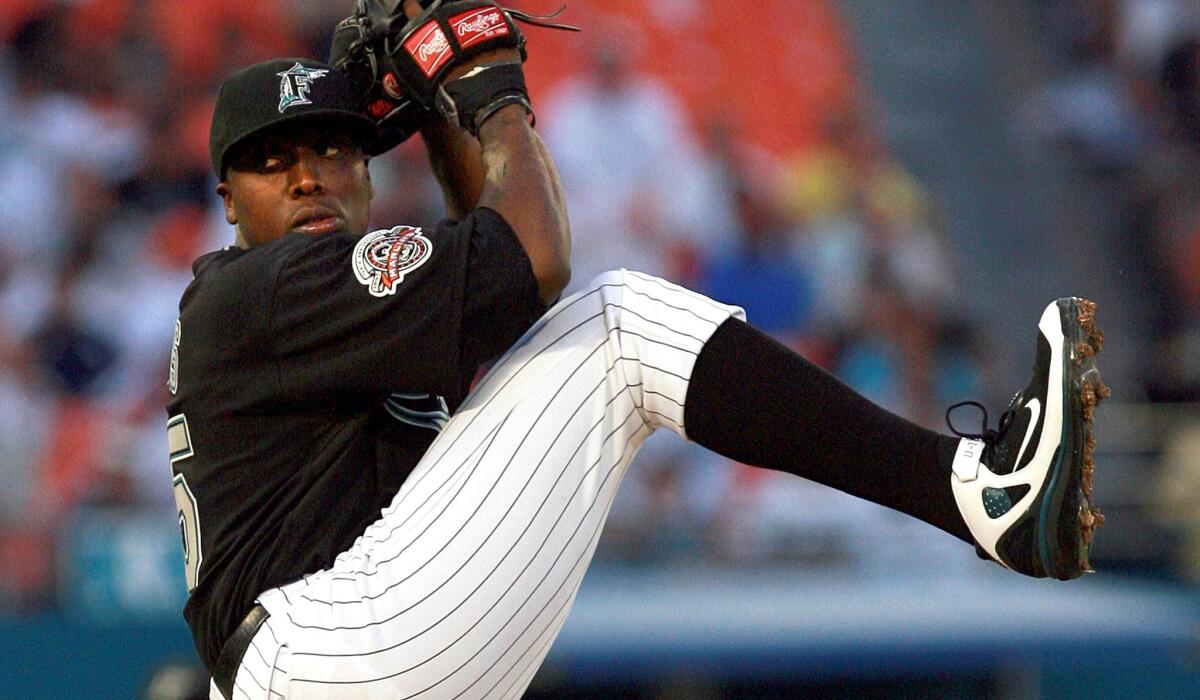 Dontrelle Willis was the 2003 NL rookie of the year but hasn't pitched in the majors since 2011.