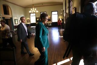 LOS ANGELES-CA - NOVEMBER 17, 2022: Karen Bass walks out to make her election announcement at the Wilshire Ebell Theatre in Los Angeles on Thursday, November 17, 2022. (Christina House / Los Angeles Times)