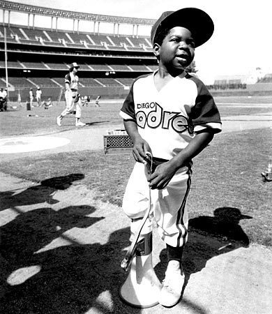 An 11-year-old Gary Coleman poses in a Padres baseball uniform during the making of a movie in San Diego on June 27, 1979. Coleman died Friday at Utah Valley Regional Medical Center in Provo, days after suffering a brain hemorrhage. He was 42.