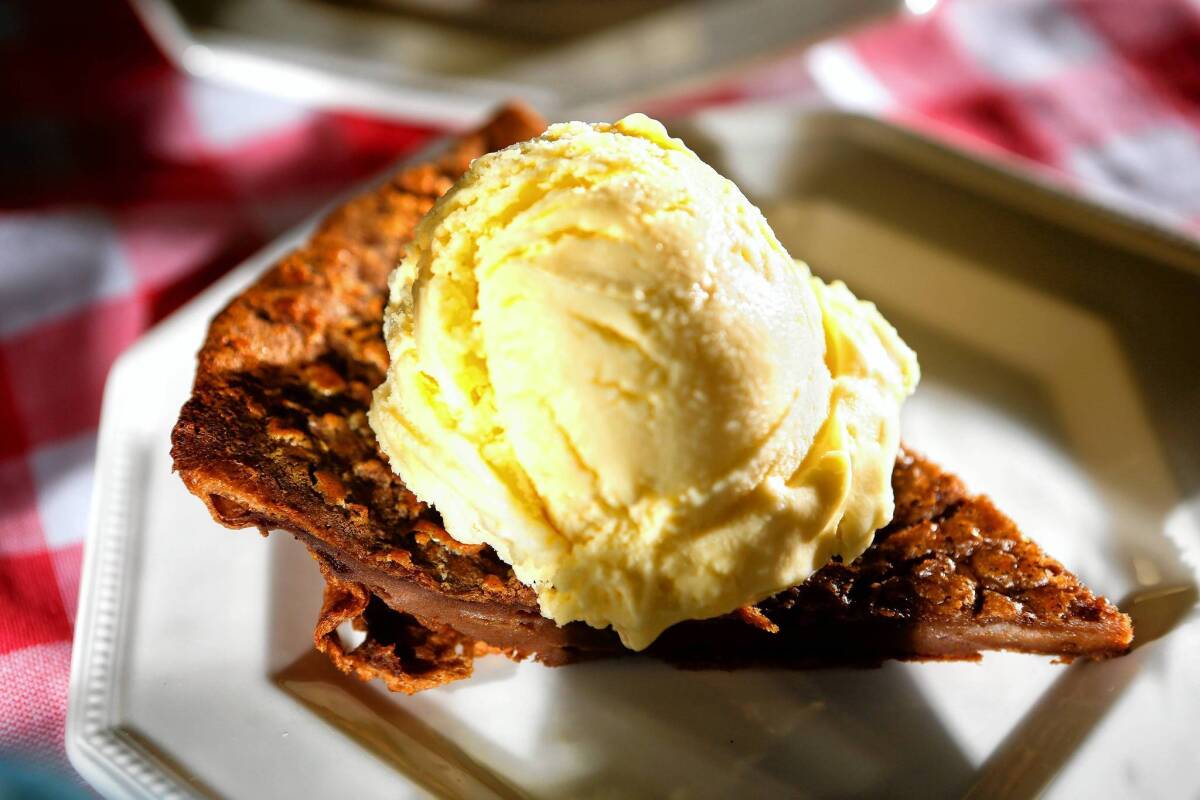 Sweetened cocoa powder is folded into the batter to make this decadent German pancake. A scoop of ice cream on top turns it into a rich dessert.