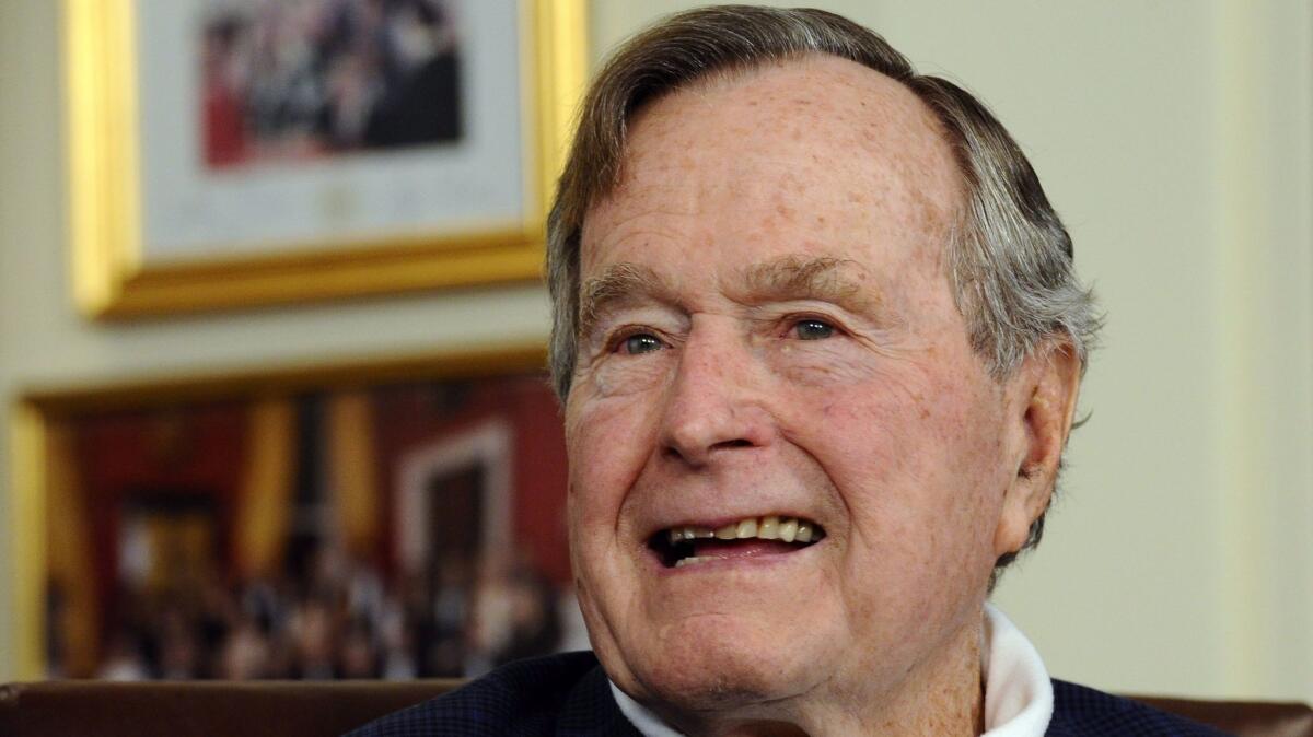 Former President George H.W. Bush at his Houston office in 2015.