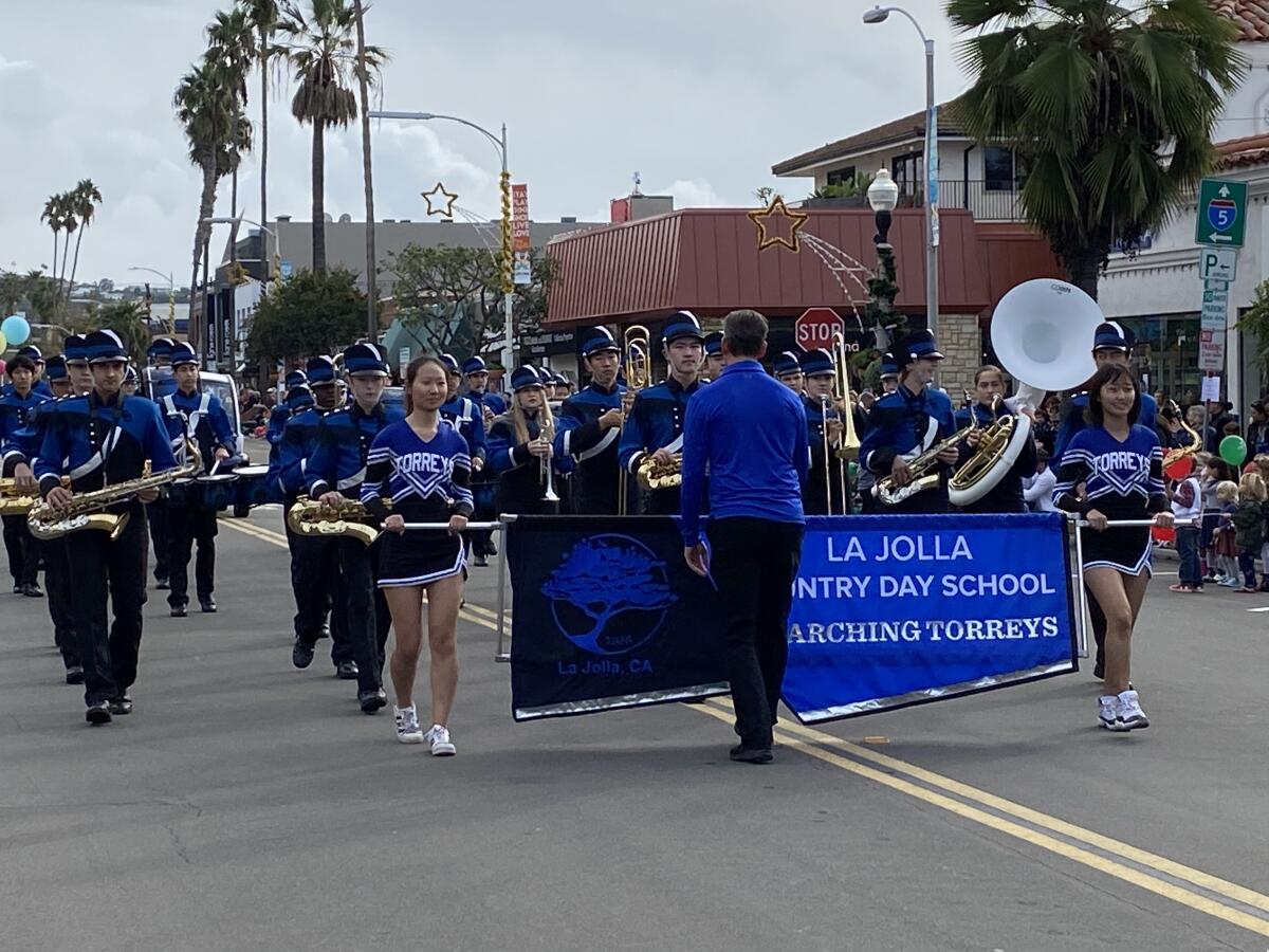 La Jolla Country Day School’s Marching Torreys are one of nine bands in the parade.