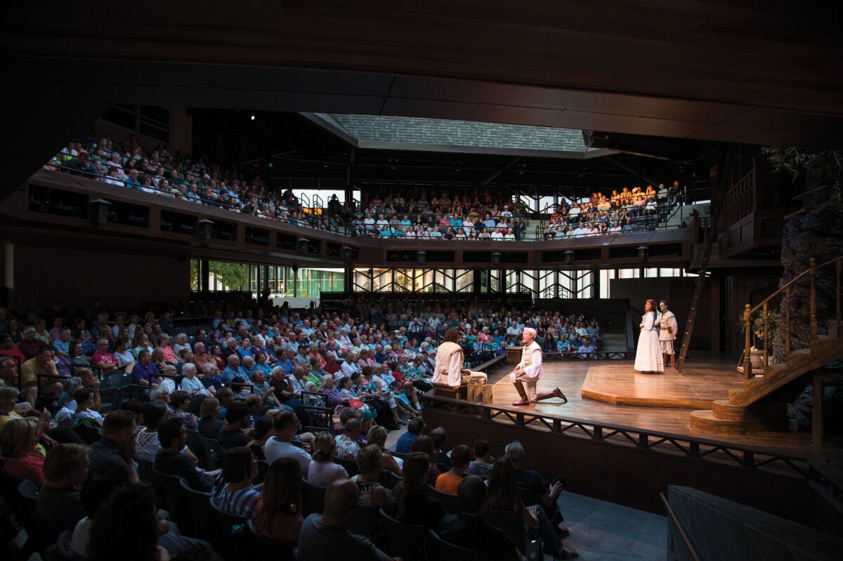 A scene from the Utah Shakespeare Festival's 2016 production of "Much Ado about Nothing" in the new Engelstad Shakespeare Theatre.