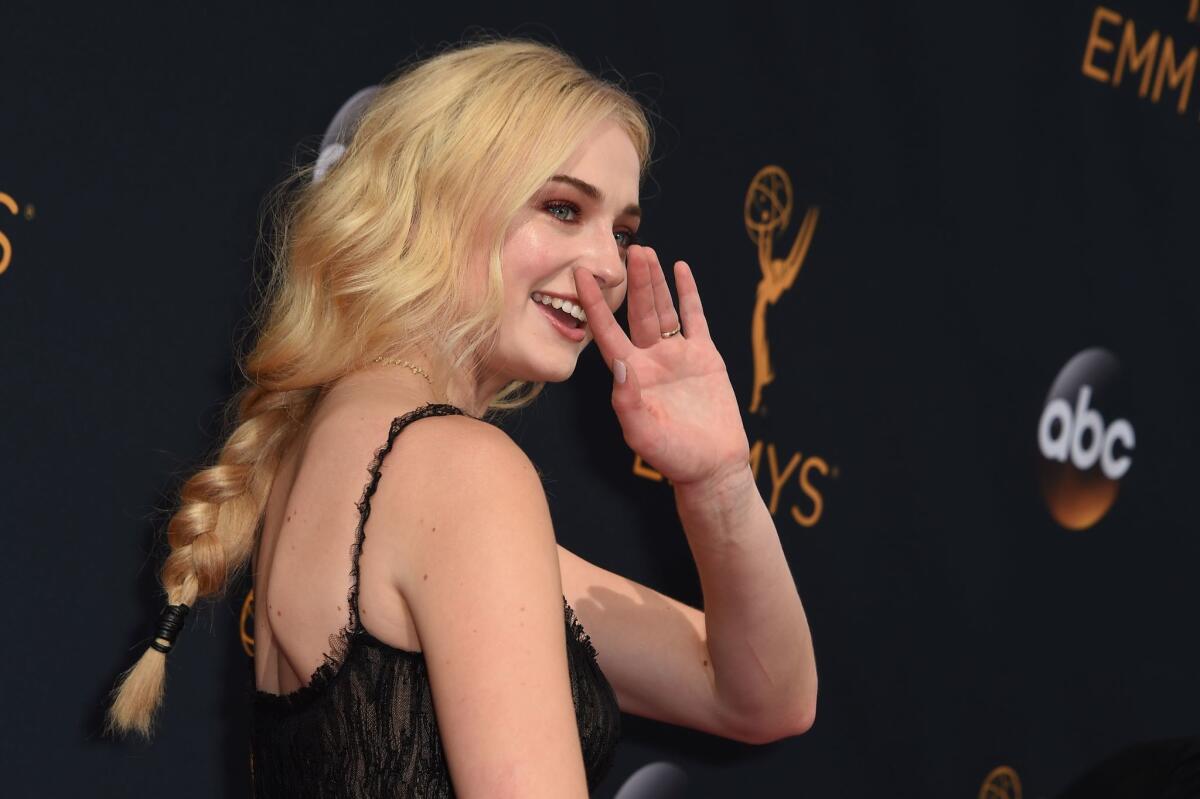 Sophie Turner arrives at the 68th Primetime Emmy Awards.