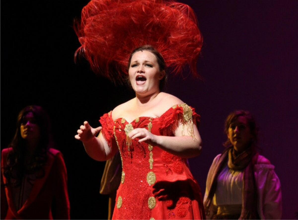Sarah Lynn Marion performing at the National High School Musical Theater Awards at the Minskoff Theatre in New York.