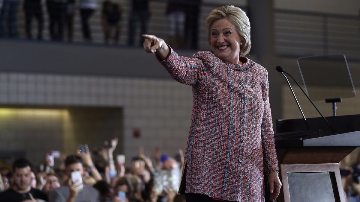 Hillary Clinton campaigns Thursday in Greensboro, N.C.