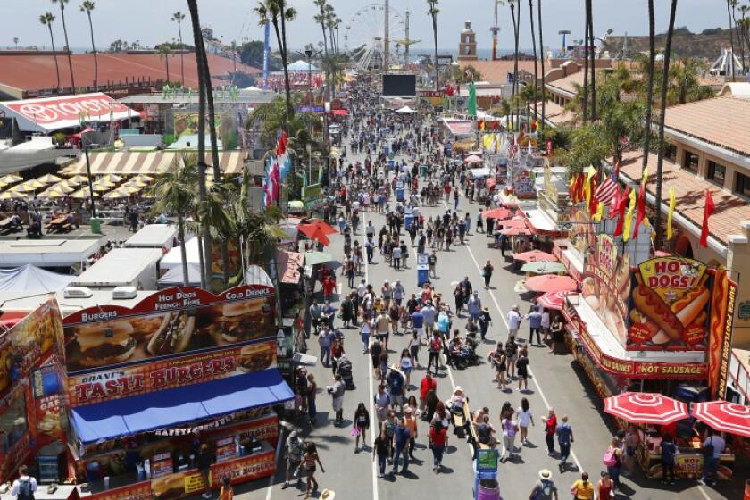 The San Diego County Fair, seen in a file photo from 2017, will not be held this year. The Fair Board unanimously voted to suspend the event on Tuesday following Gov. Gavin Newsom’s statement about large public gatherings being unlikely in the near future.