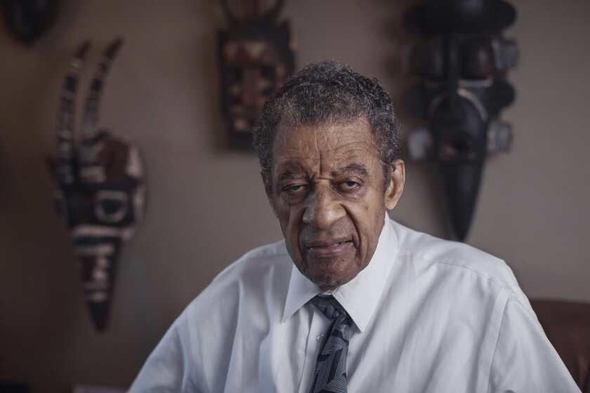 Civil rights activist and labor leader, Norman Hill, poses for a photo at his apartment in New York on May 10, 2023. Hill was an activist in the early 1960s fighting against segregation when he made a switch to the labor movement, which at the time saw the push for Black voting rights as a way to boost membership in unions. (AP Photo/Andres Kudacki)