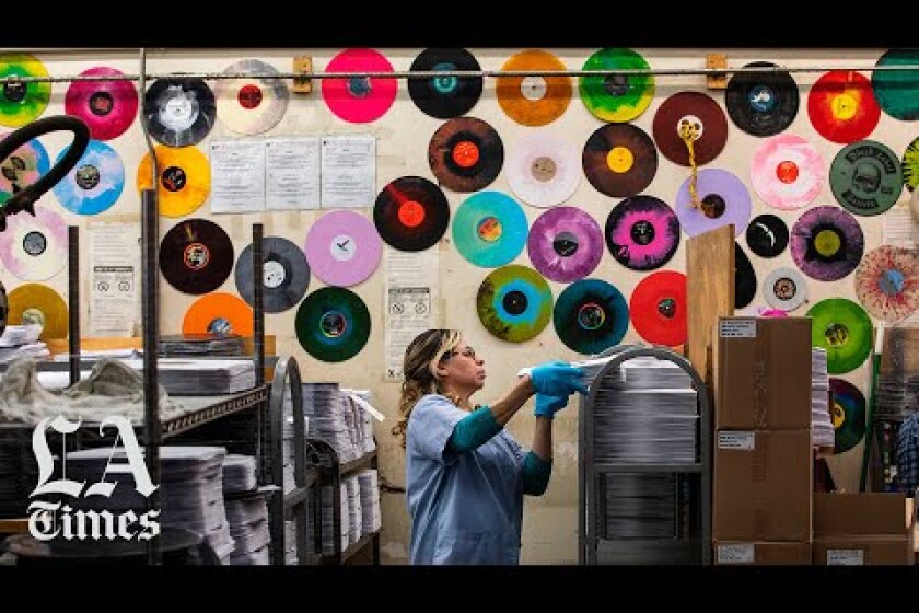 Inside vinyl pressing plant Rainbo Records during its last days of production