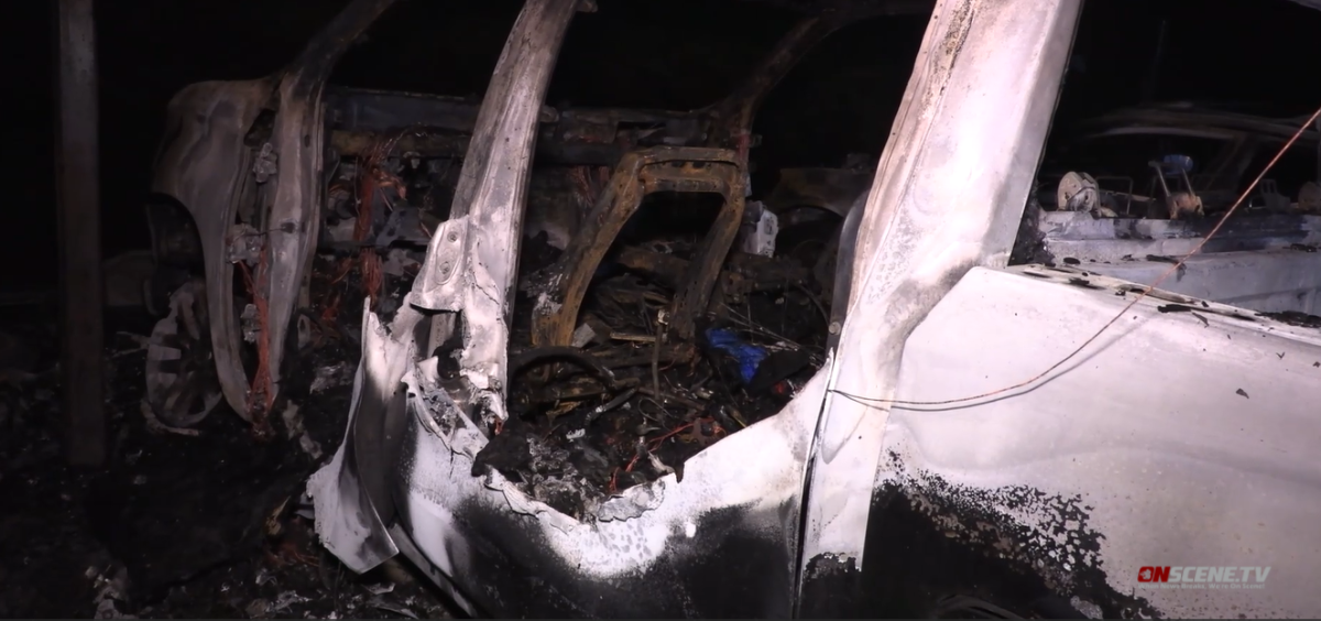 Eight vehicles were set on fire early Monday in the latest in a string of arson fires, officials say.