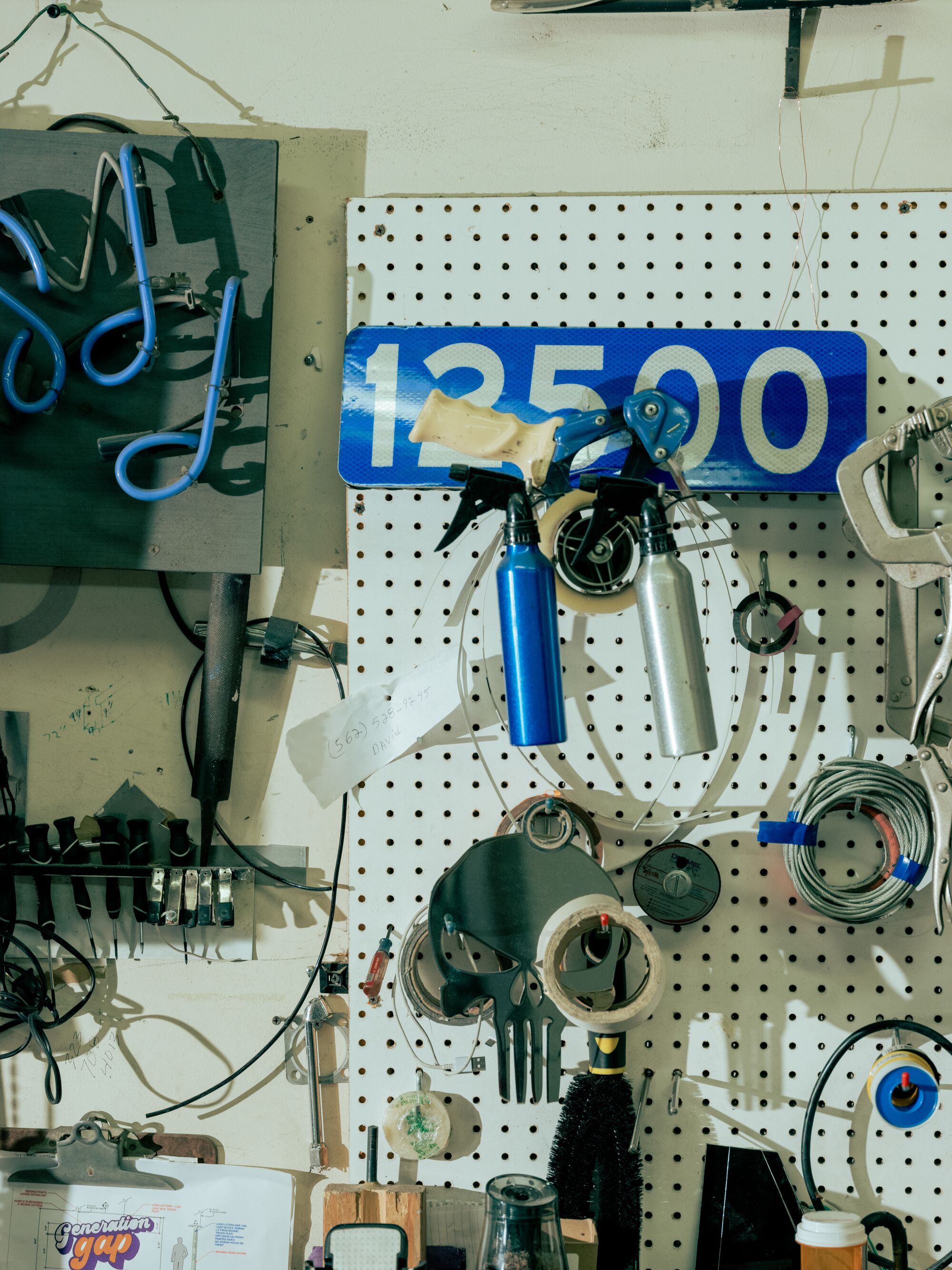 Equipment in Roxy Rose's workshop.