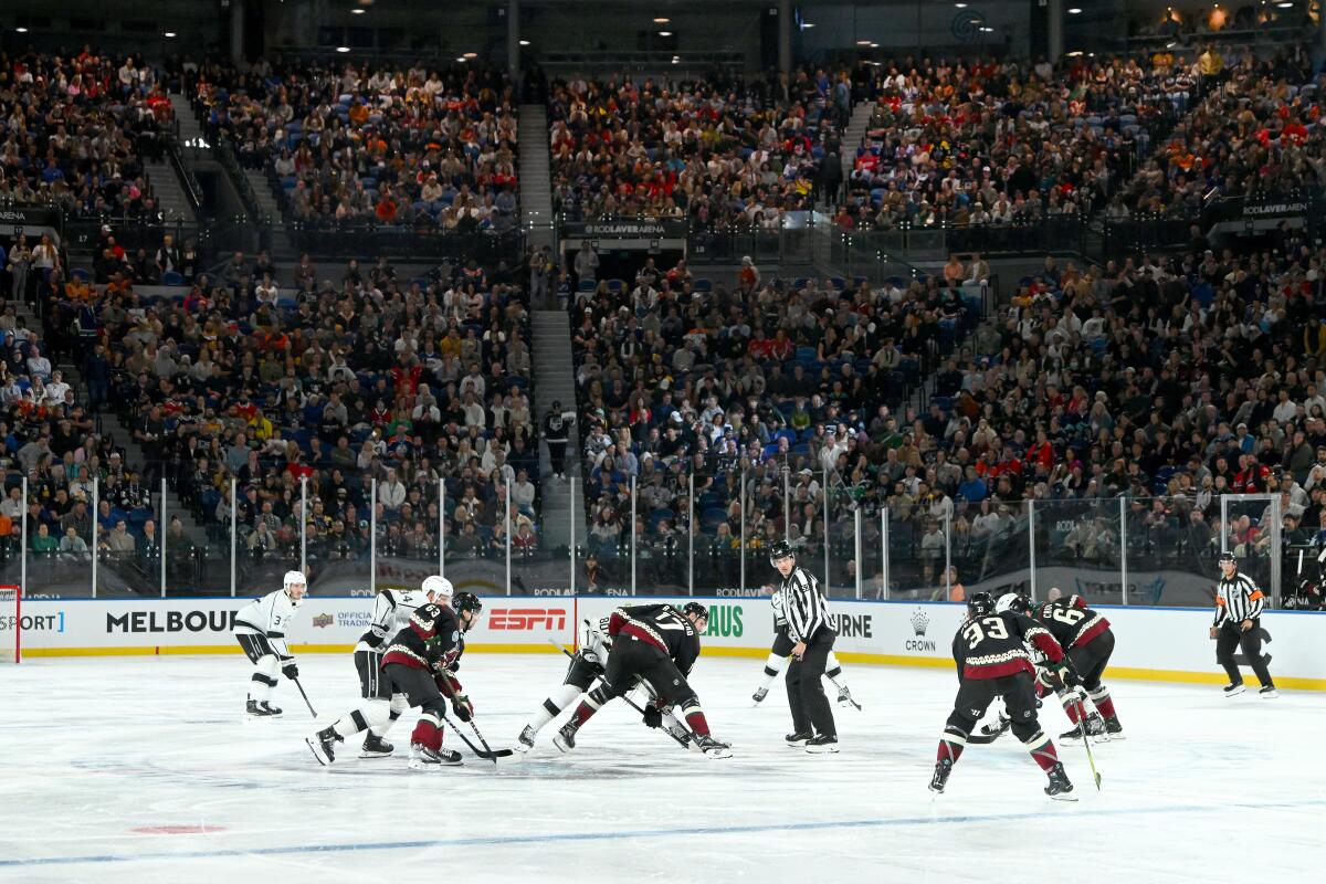 The Kings and Arizona Coyotes play at Rod Laver Arena in Melbourne, Australia.