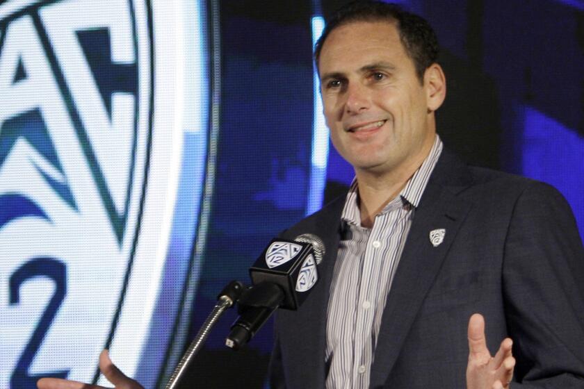 Among the topics Pac-12 Commissioner Larry Scott will discuss with his Big Ten counterpart is the proposed "full cost of attendance" stipend for student-athletes.