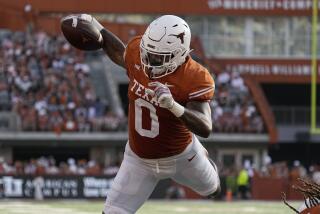 Texas tight end Ja'Tavion Sanders (0) during the second half of an NCAA college football game against BYU in Austin, Texas, Saturday, Oct. 28, 2023. (AP Photo/Eric Gay)