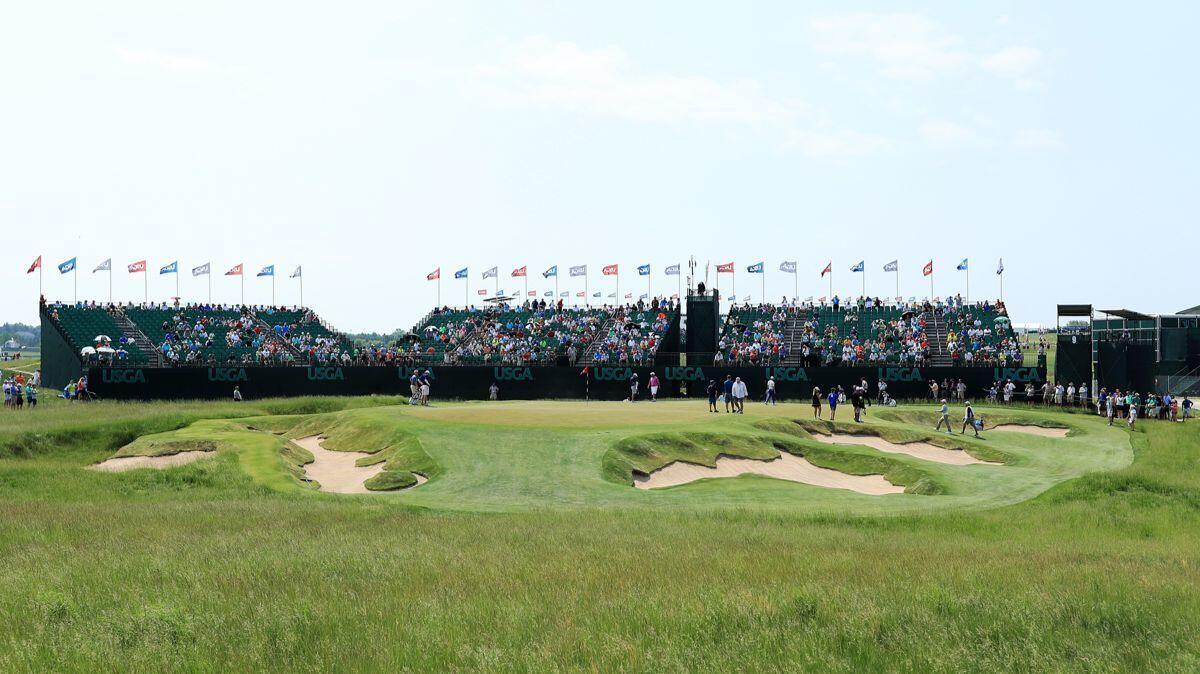 A general view of the ninth green during a practice round prior to the 2017 U.S. Open at Erin Hills on Monday in Hartford, Wis.