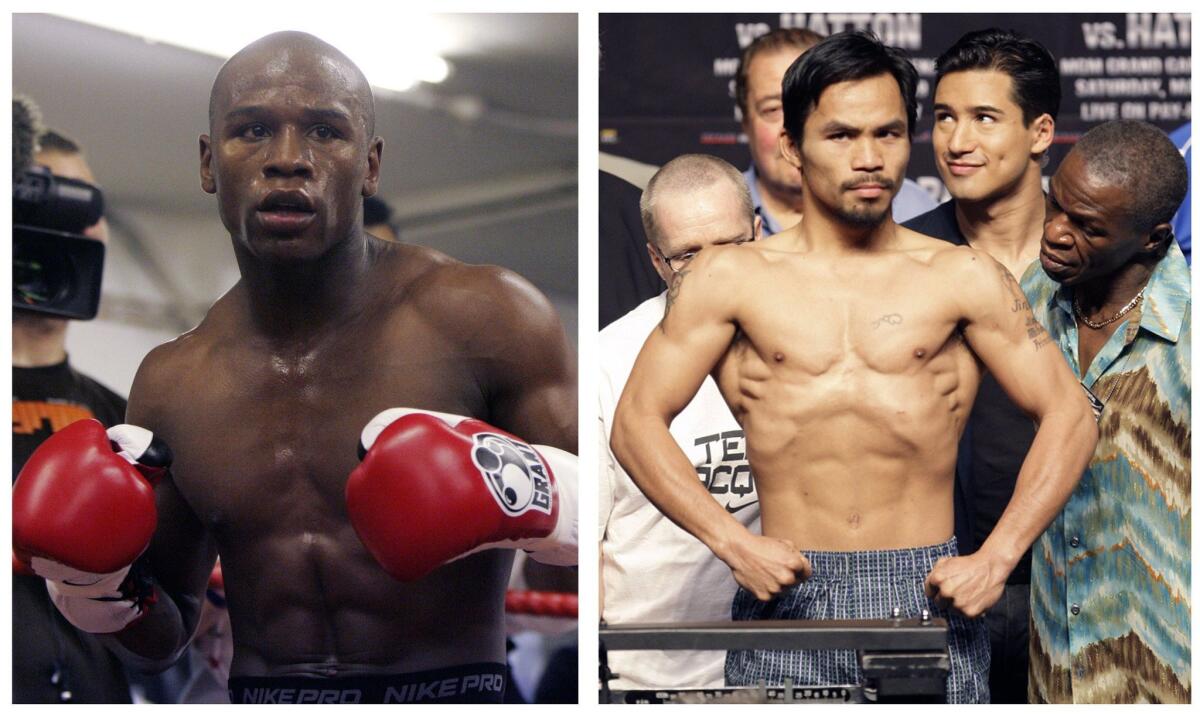 How much would you pay to see Floyd Mayweather Jr., left, and Manny Pacquiao square off?