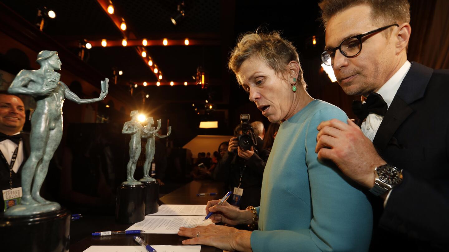 Backstage at the SAG Awards 2018