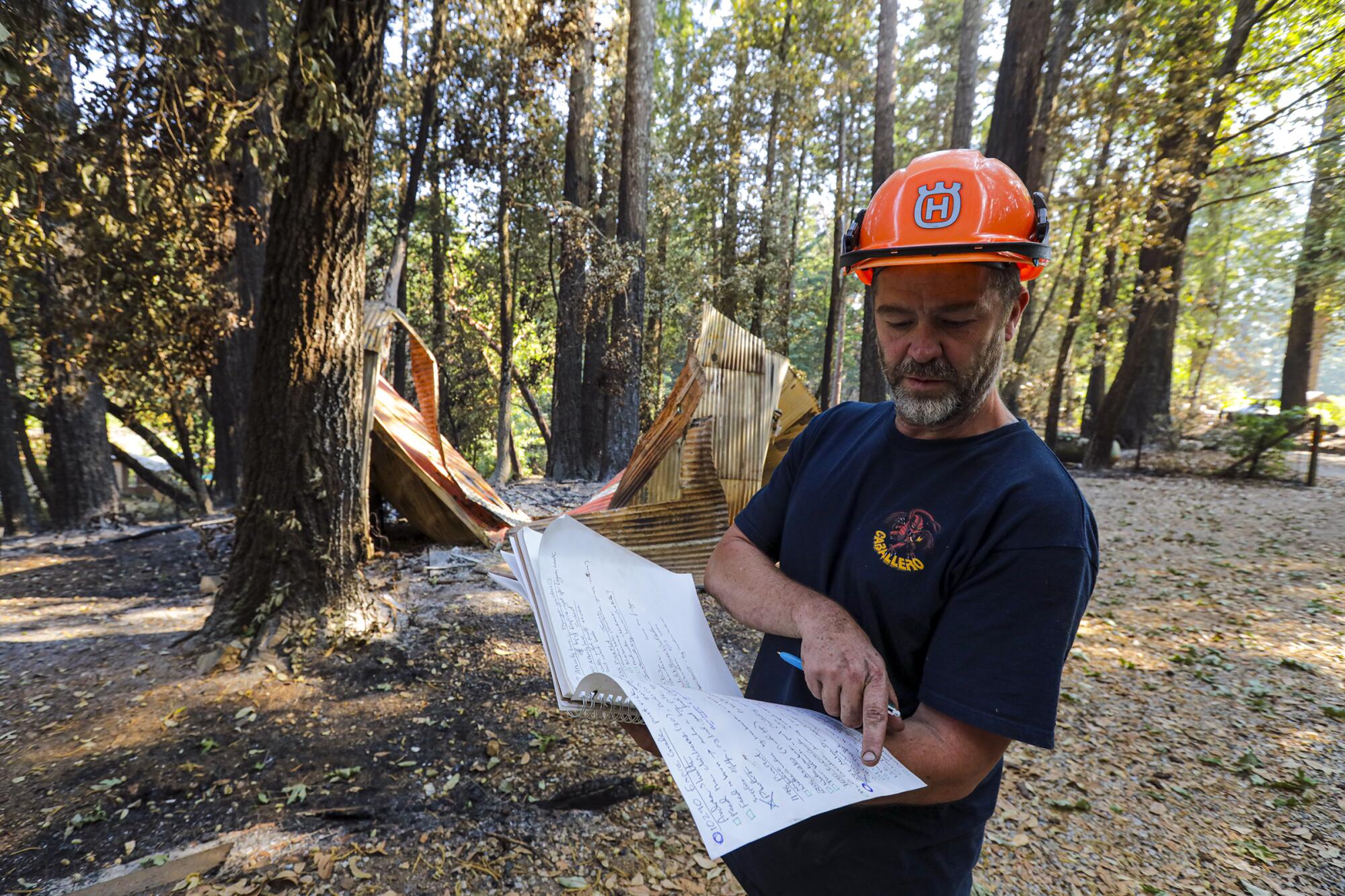 Chris Fink tends evacuated neighbors' gardens, yards and household needs.