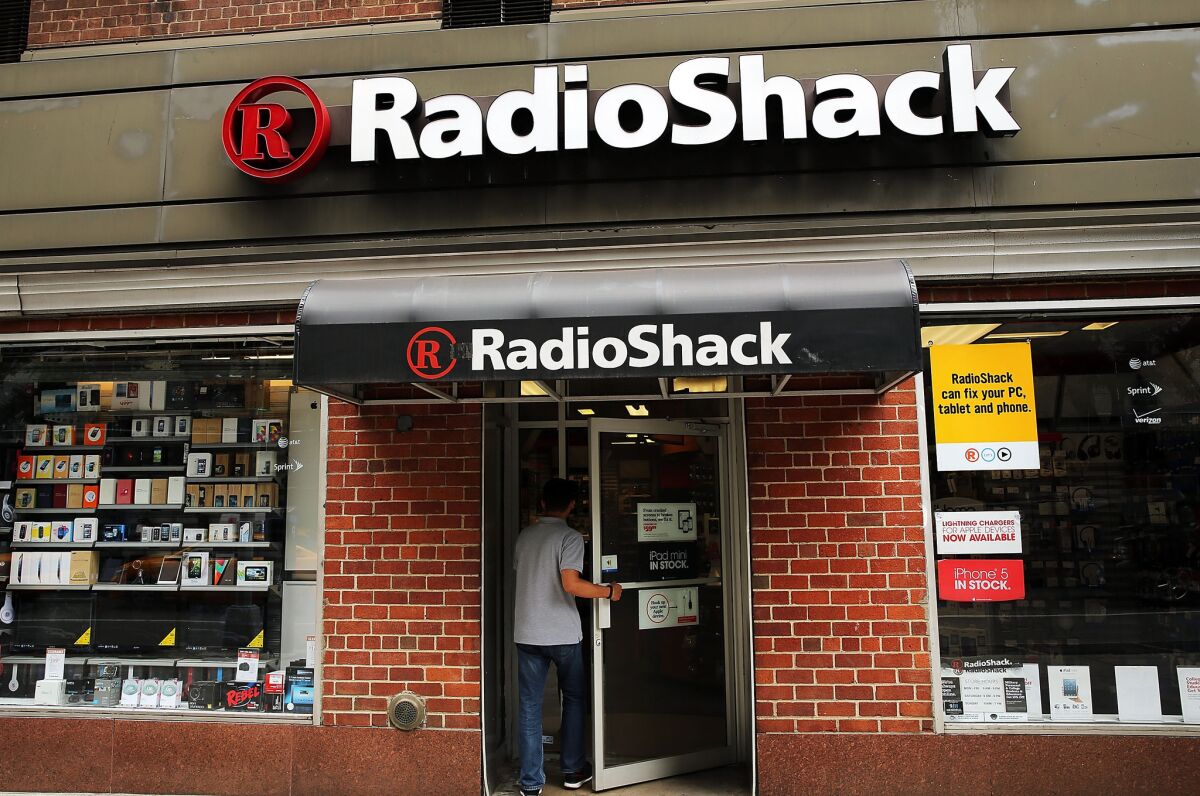 He won't find a crowd inside: a typical Radio Shack store.