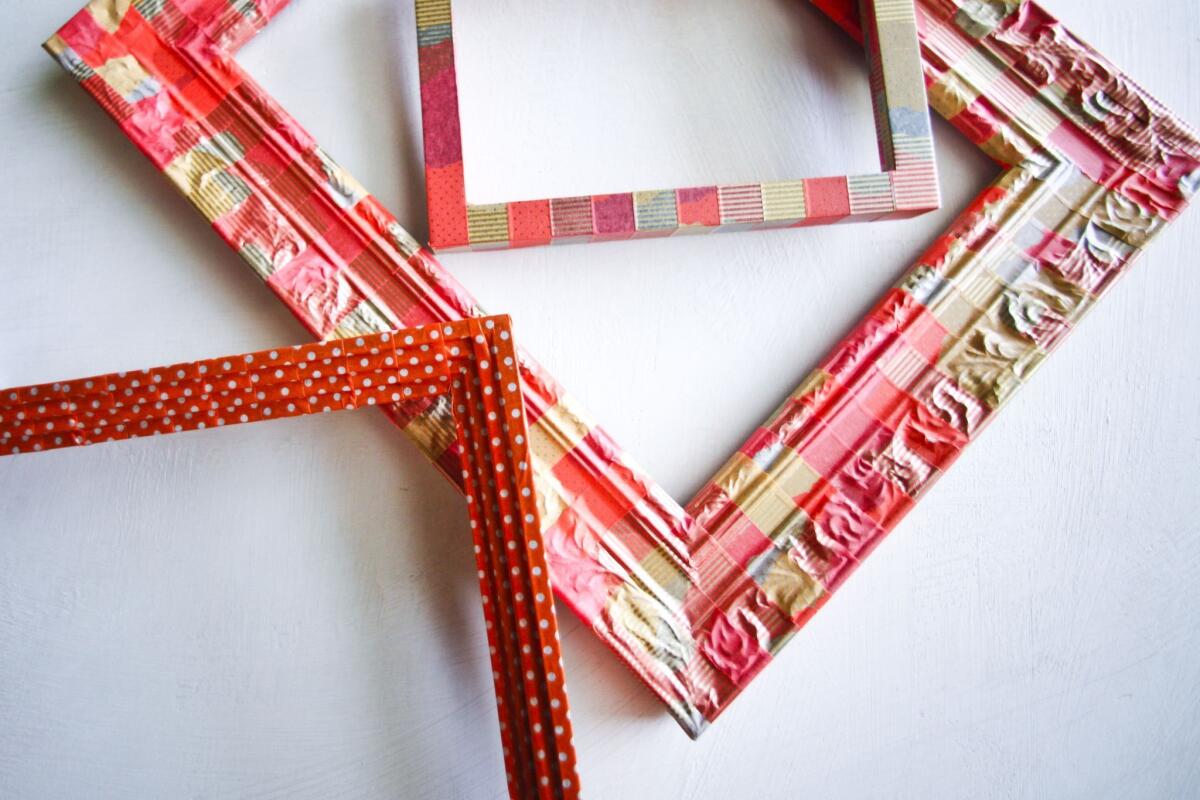 Take old, unloved picture frames and give them new life by layering Japanese washi tape. It's one way to refresh old frames, change looks seasonally or create a DIY gift with a quasi-handmade touch.