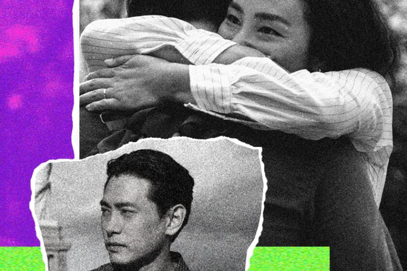 Teo Yoo, Greta Lee in "Past Lives"