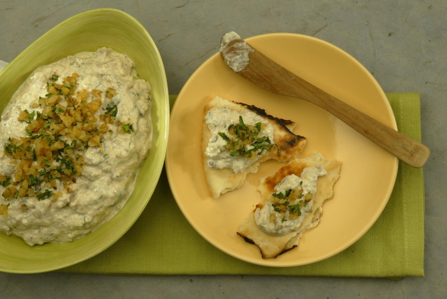 Roasted eggplant dip with walnuts