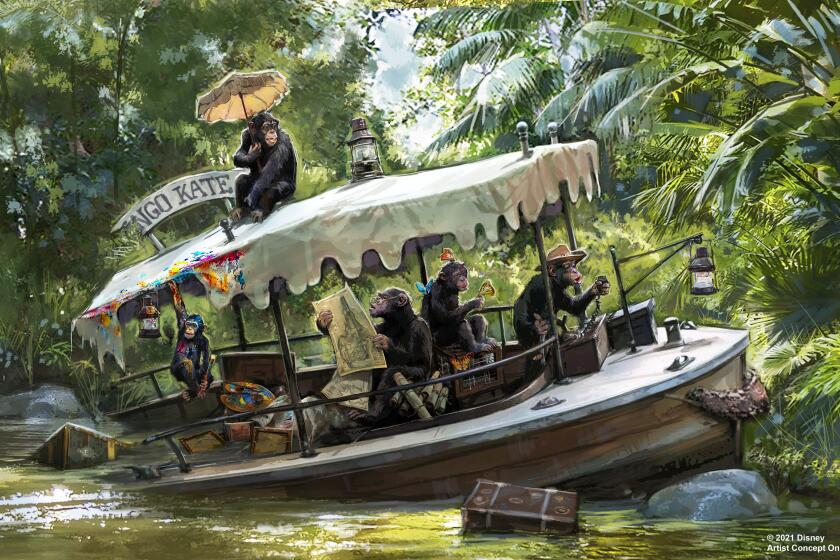 Concept art for updates coming to the Jungle Cruise attraction at Disneyland and Florida's Walt Disney World.