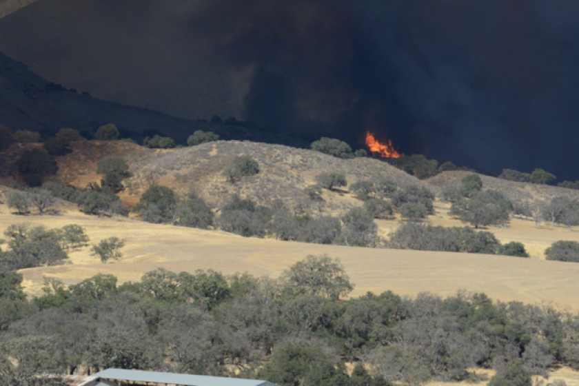 The Rey fire broke out about 3:30 p.m. near a campground in the Los Padres National Forest.