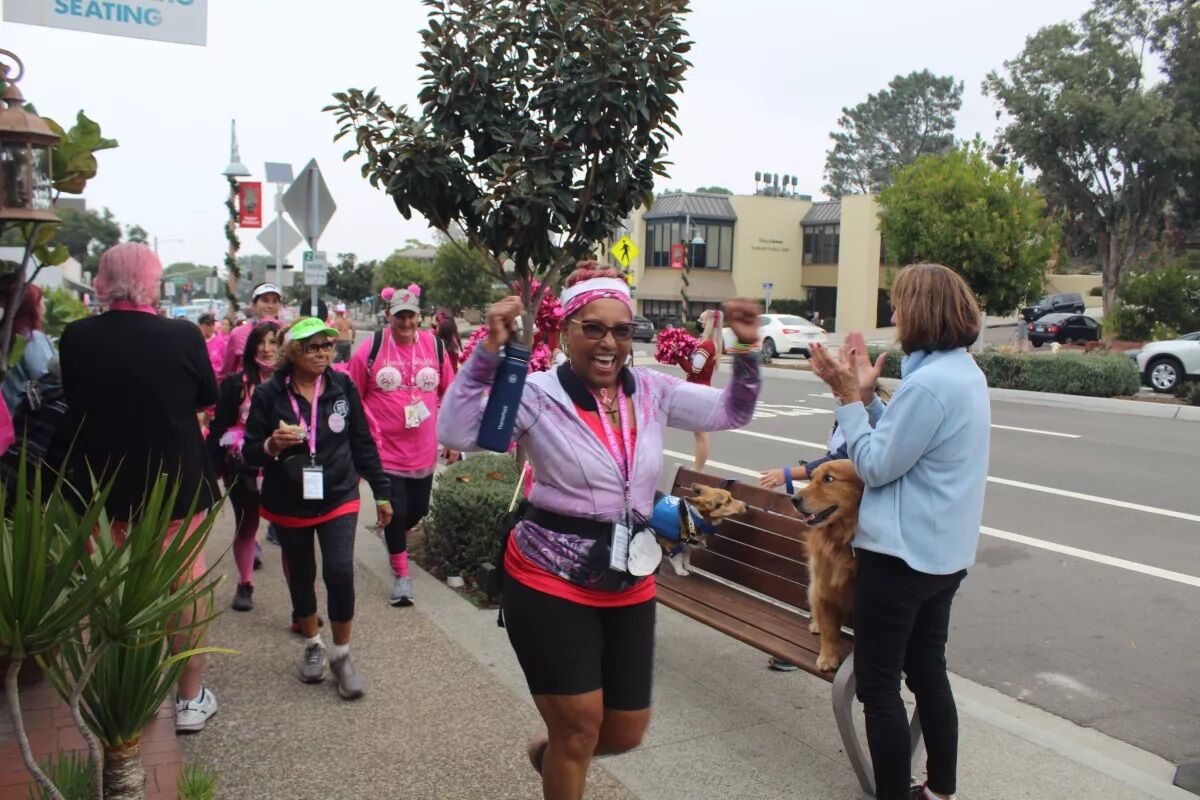 Susan G. Komen 3-Day walkers in Del Mar at the 2021 event.