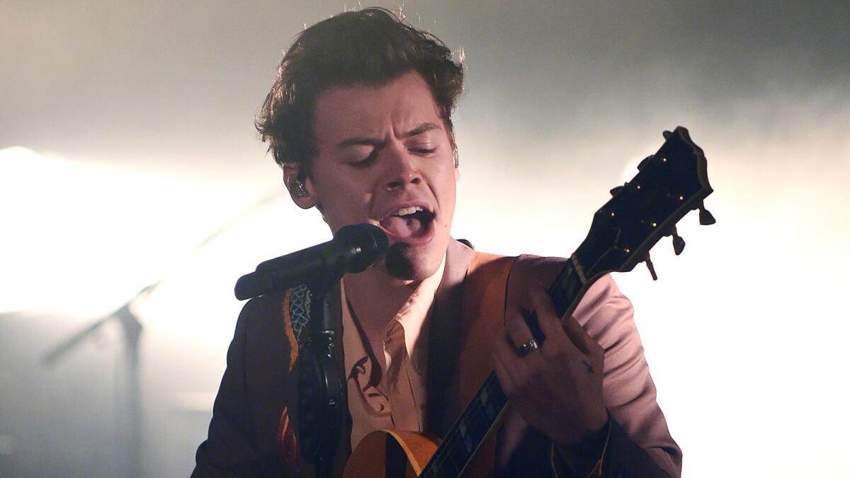 Harry Styles performs for SiriusXM from The Roxy Theatre.