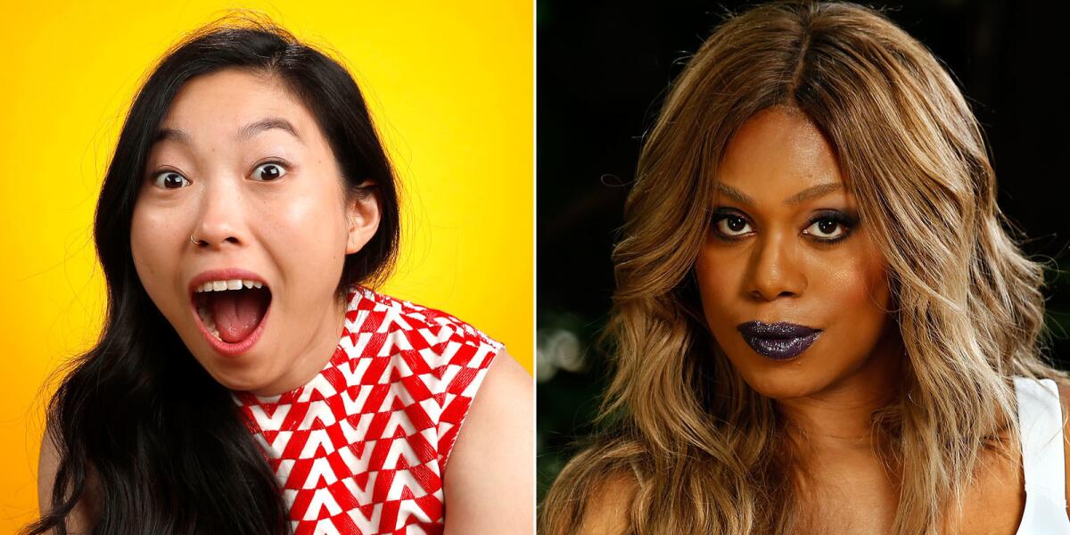 Actresses Awkwafina, left, and Laverne Cox will announce the Screen Actors Guild Award nominees on Wednesday.