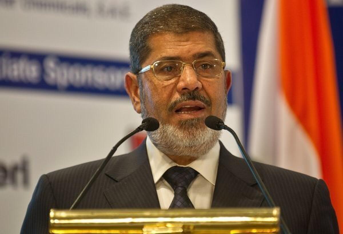 Egyptian President Mohamed Morsi on Wednesday.