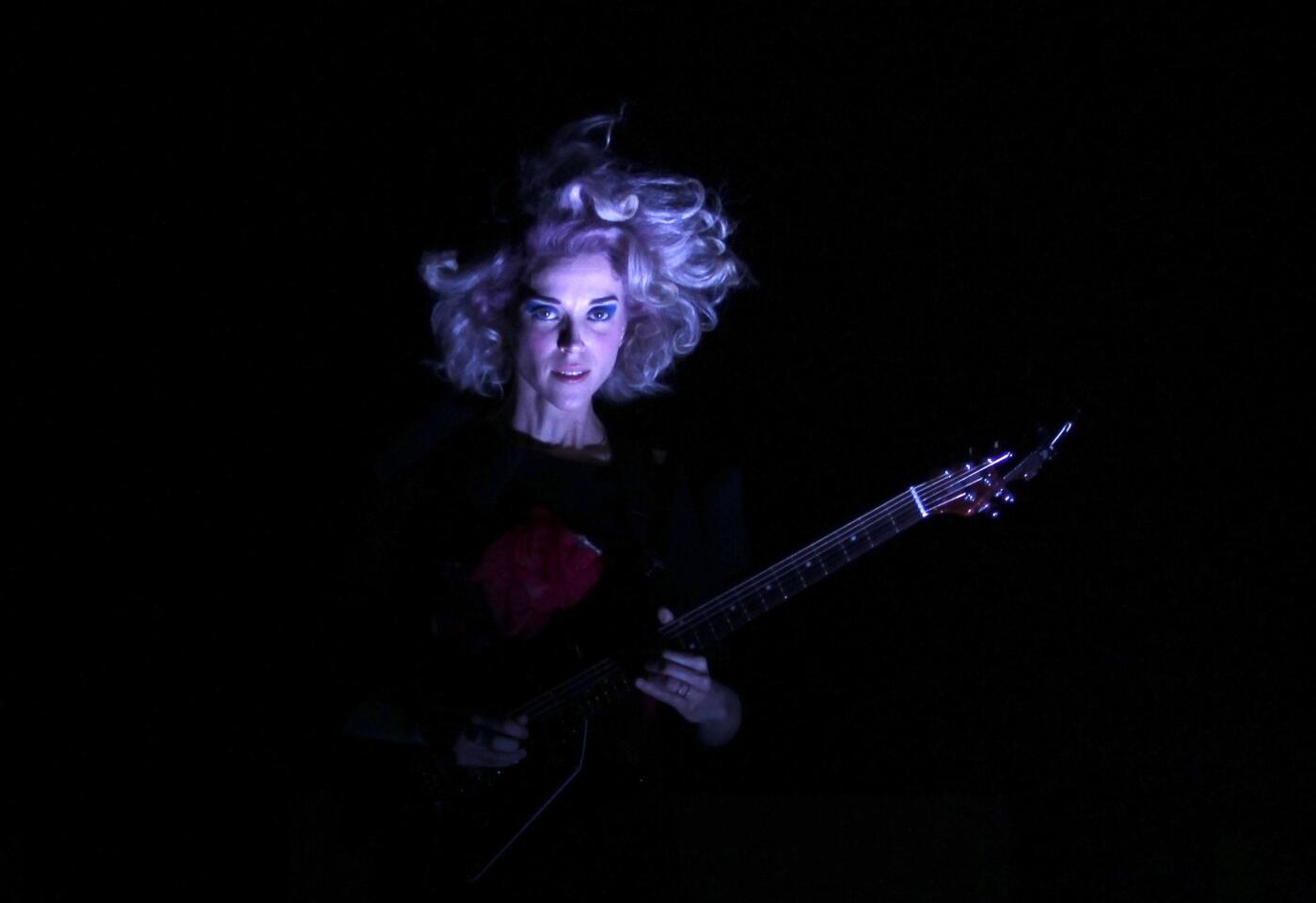 St. Vincent singer-guitarist Annie Clark performs at the Wiltern Theater in Los Angeles on March 21, 2014.