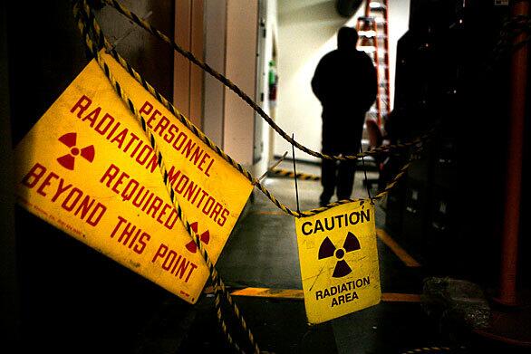 Warning signs mark the area where the plutonium is.