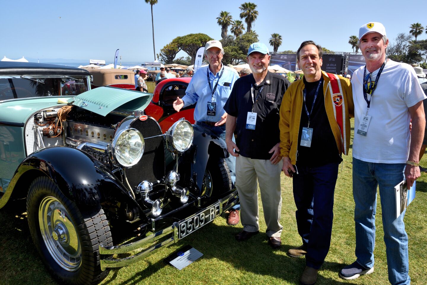 Richard Adams (owner of the 1930 Type 46 Bugatti), Michael Adams (car restorer), Shawn Styles, Michael Morgan