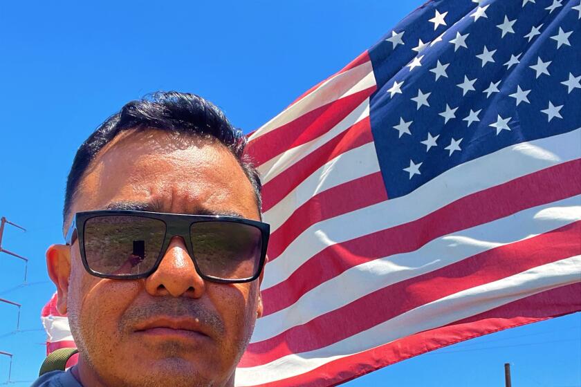 Marine Corps veteran Ramon Castro reached Zapata, Texas, near end of his 45-day trek to raise awareness of deported veterans.
